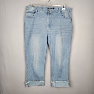 Baccini Crop Jeans Women Sz 14 Rolled Hem